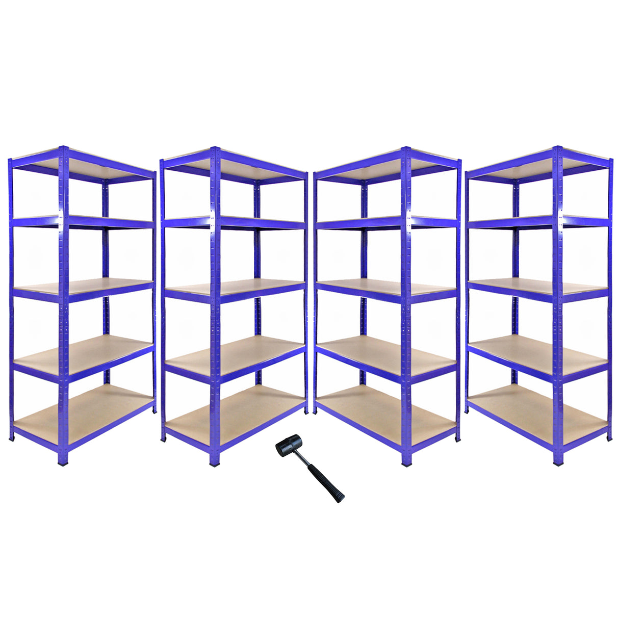 Monster Racking T-Rax Corner Shelving Unit & 4x 90cm Garage Storage Bays, Blue - Like New