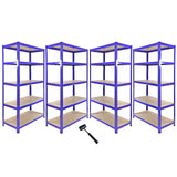 Monster Racking T-Rax Corner Shelving Unit & 4x 90cm Garage Storage Bays, Blue - Like New