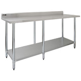 Commercial Stainless Steel Catering Table - 7ft Wide - Used - Acceptable