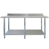 Commercial Stainless Steel Catering Table - 7ft Wide - Used - Acceptable