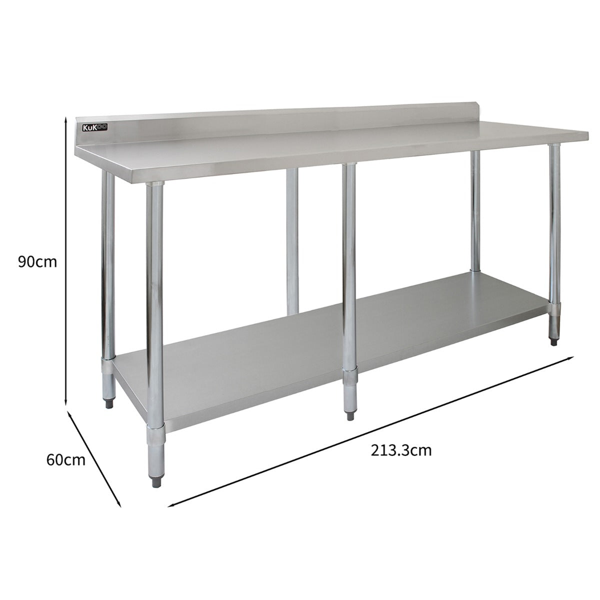 Commercial Stainless Steel Catering Table - 7ft Wide - Like New