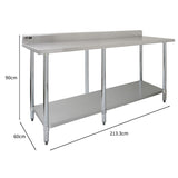 Commercial Stainless Steel Catering Table - 7ft Wide - Like New
