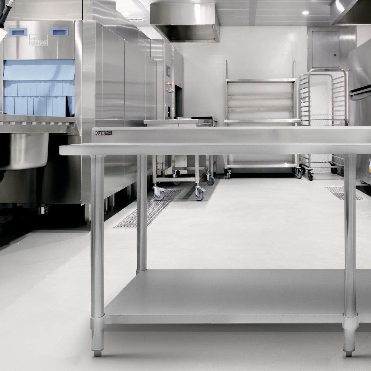 Commercial Stainless Steel Catering Table - 7ft Wide - Like New