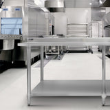 Commercial Stainless Steel Catering Table - 7ft Wide - Like New