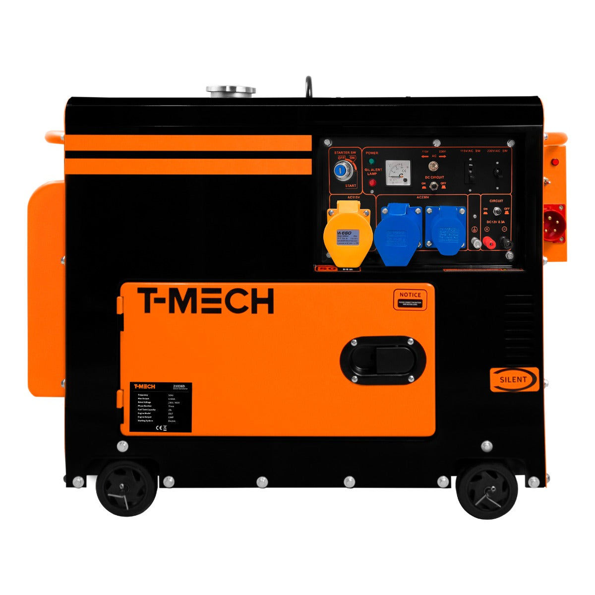 T-Mech Portable Silent Diesel Generator Single Phase 230V - Used - Good