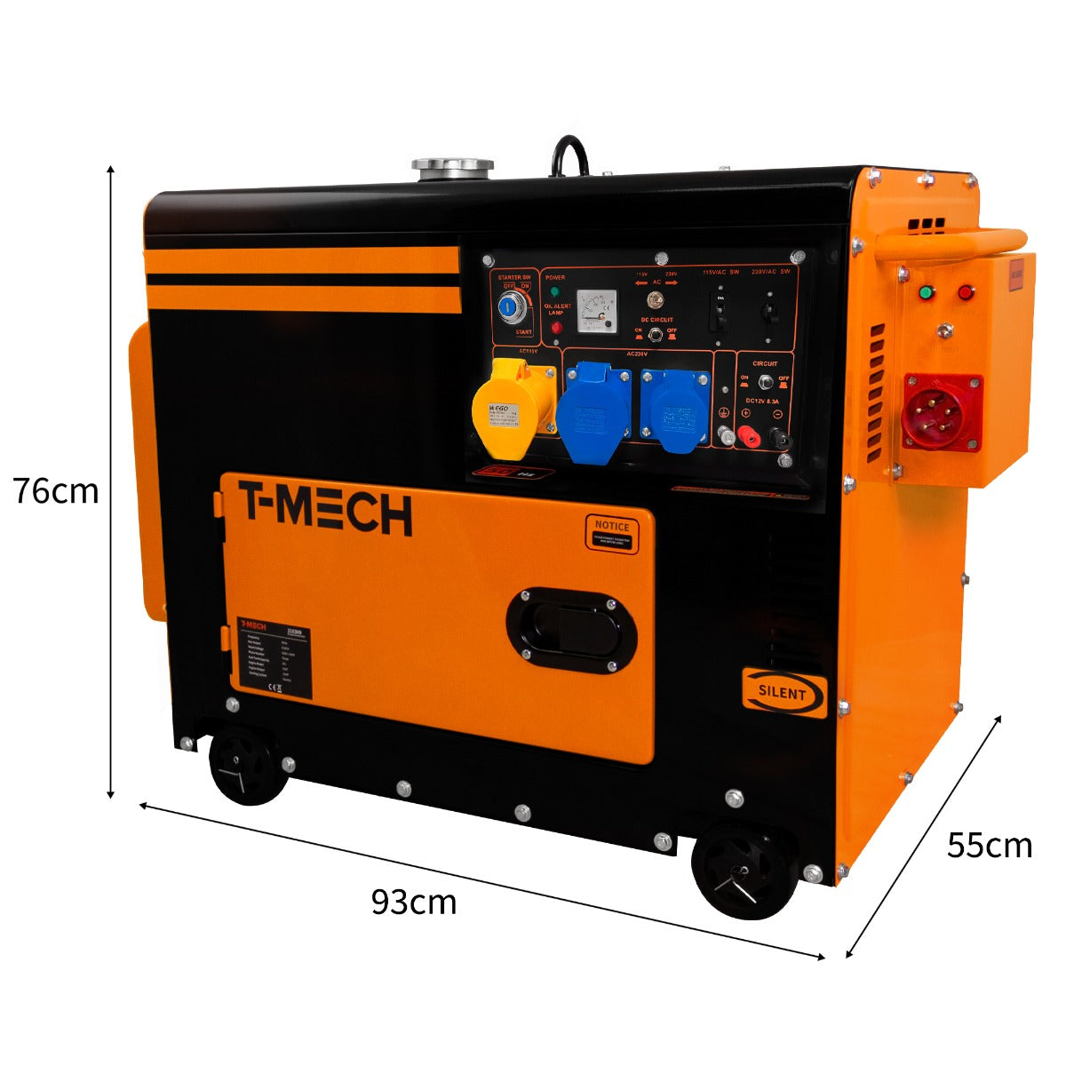 T-Mech Portable Silent Diesel Generator Single Phase 230V - Used - Good