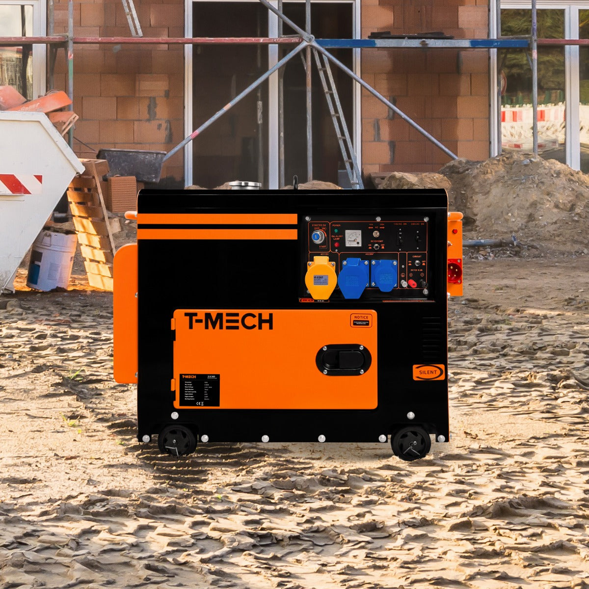 T-Mech Portable Silent Diesel Generator Single Phase 230V - Used - Acceptable