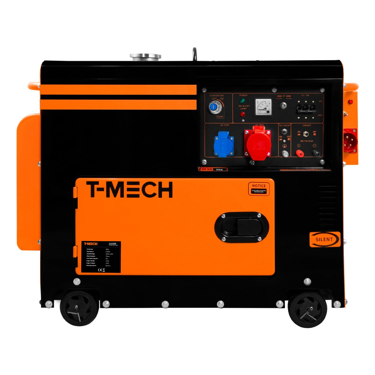 T-Mech Portable Silent Diesel Generator Three Phase 400V - Like New