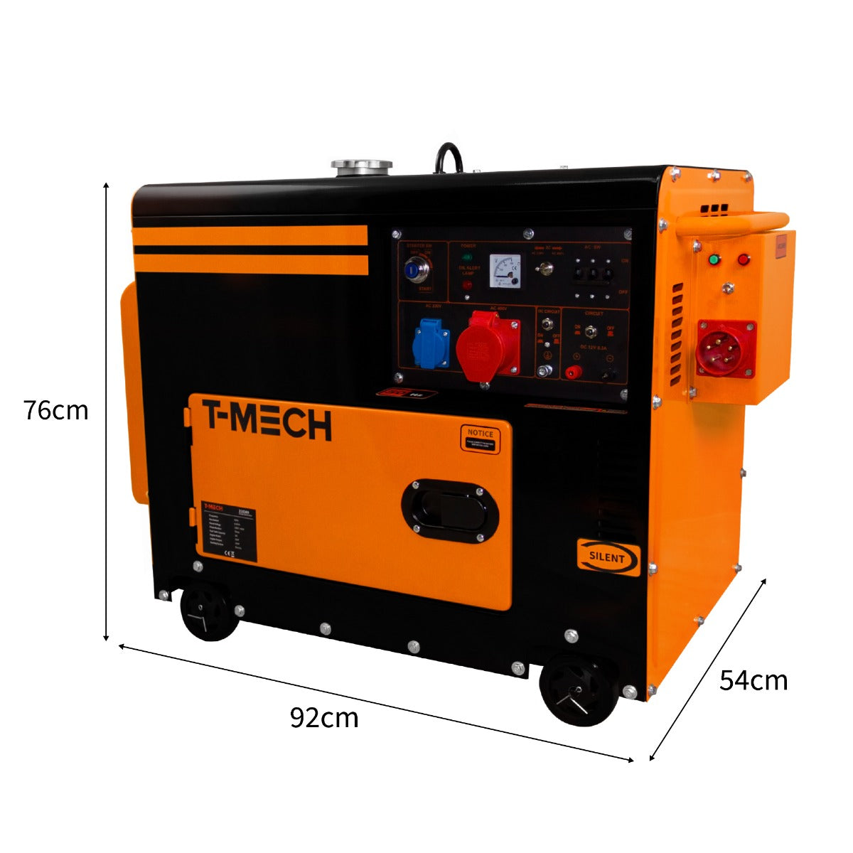 T-Mech Portable Silent Diesel Generator Three Phase 400V - Like New
