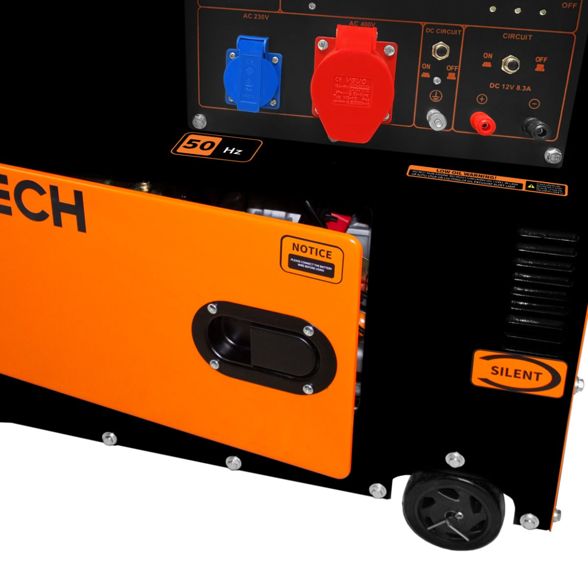T-Mech Portable Silent Diesel Generator Three Phase 400V - Like New
