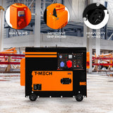 T-Mech Portable Silent Diesel Generator Three Phase 400V - Like New