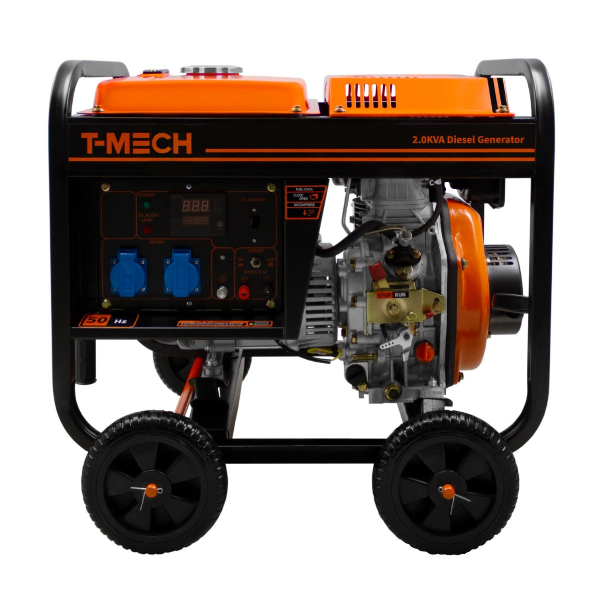 T-Mech 2kVA Portable Diesel Generator Open Frame - Like New