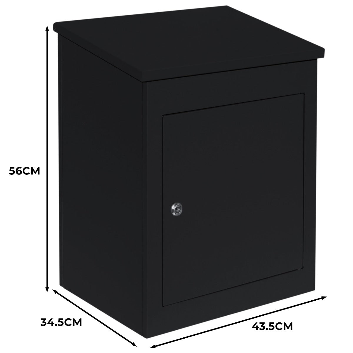 Black Anti-Theft Parcel Post Box - Used - Acceptable