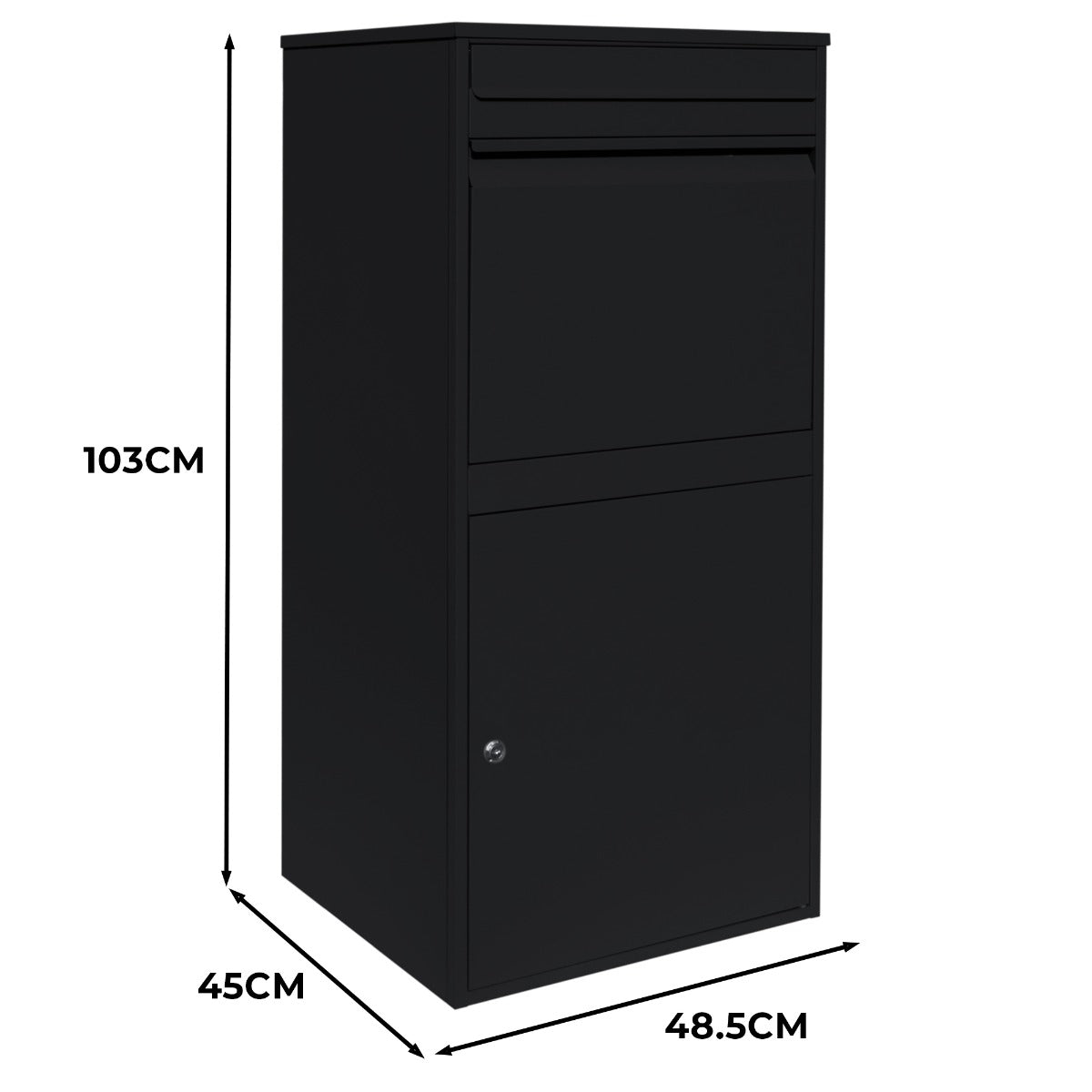 Black Anti-Theft Parcel Post Box XL - Like New