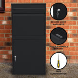 Black Anti-Theft Parcel Post Box XL - Like New
