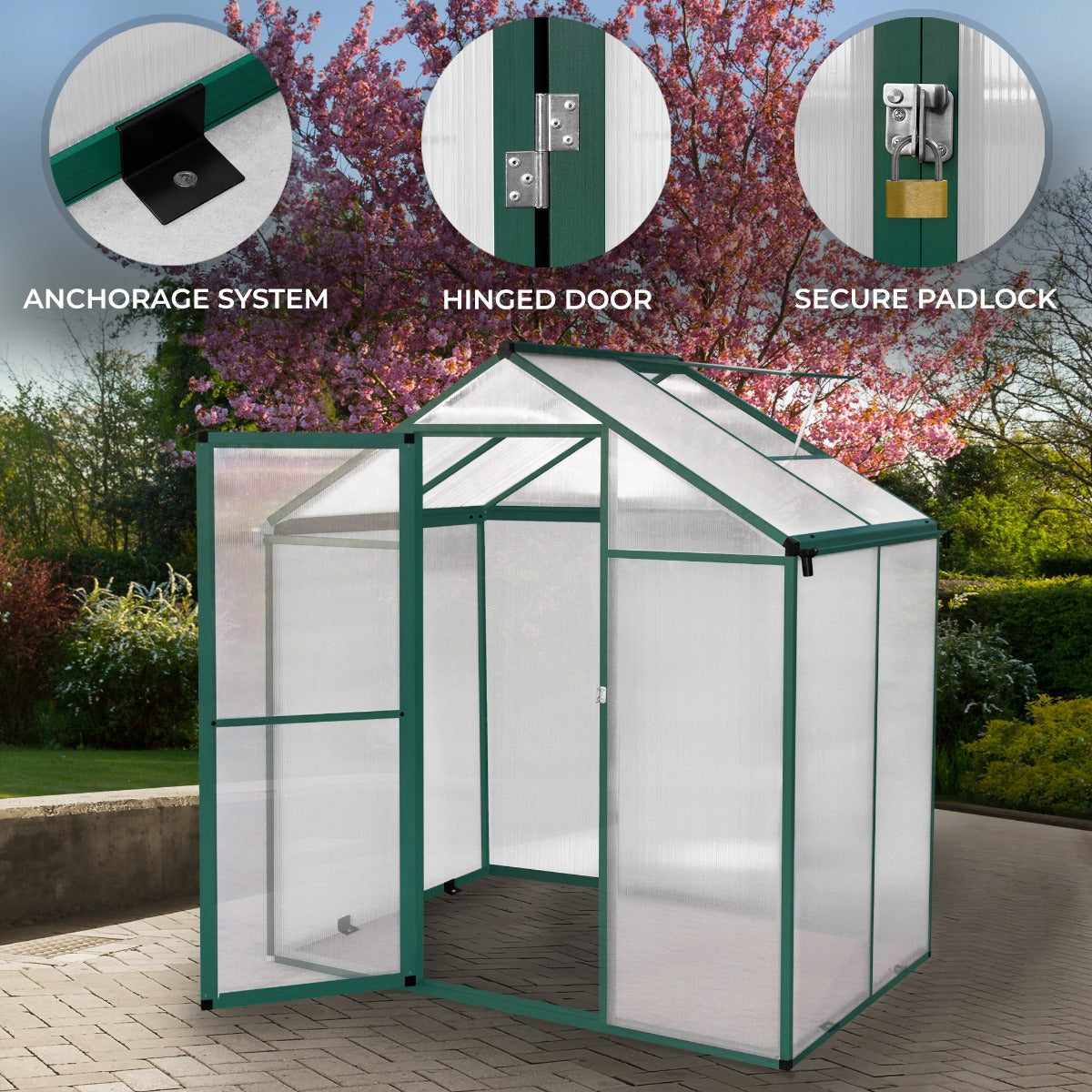 Polycarbonate Greenhouse 6ft x 4ft – Green - Used - Good