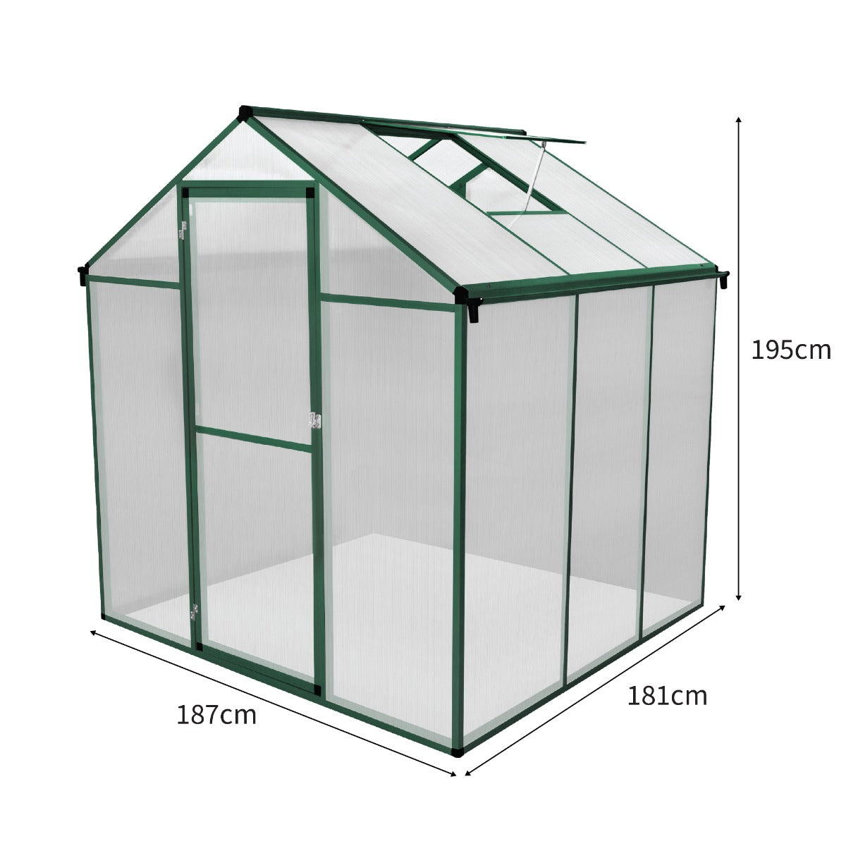 Polycarbonate Greenhouse 6ft x 6ft – Green - Used - Very Good