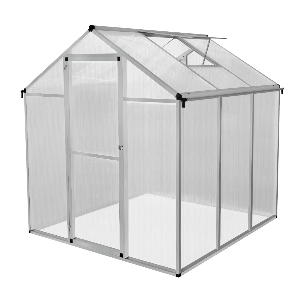 Polycarbonate Greenhouse 6ft x 6ft– Silver - Used - Acceptable