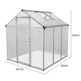 Polycarbonate Greenhouse 6ft x 6ft– Silver - Like New