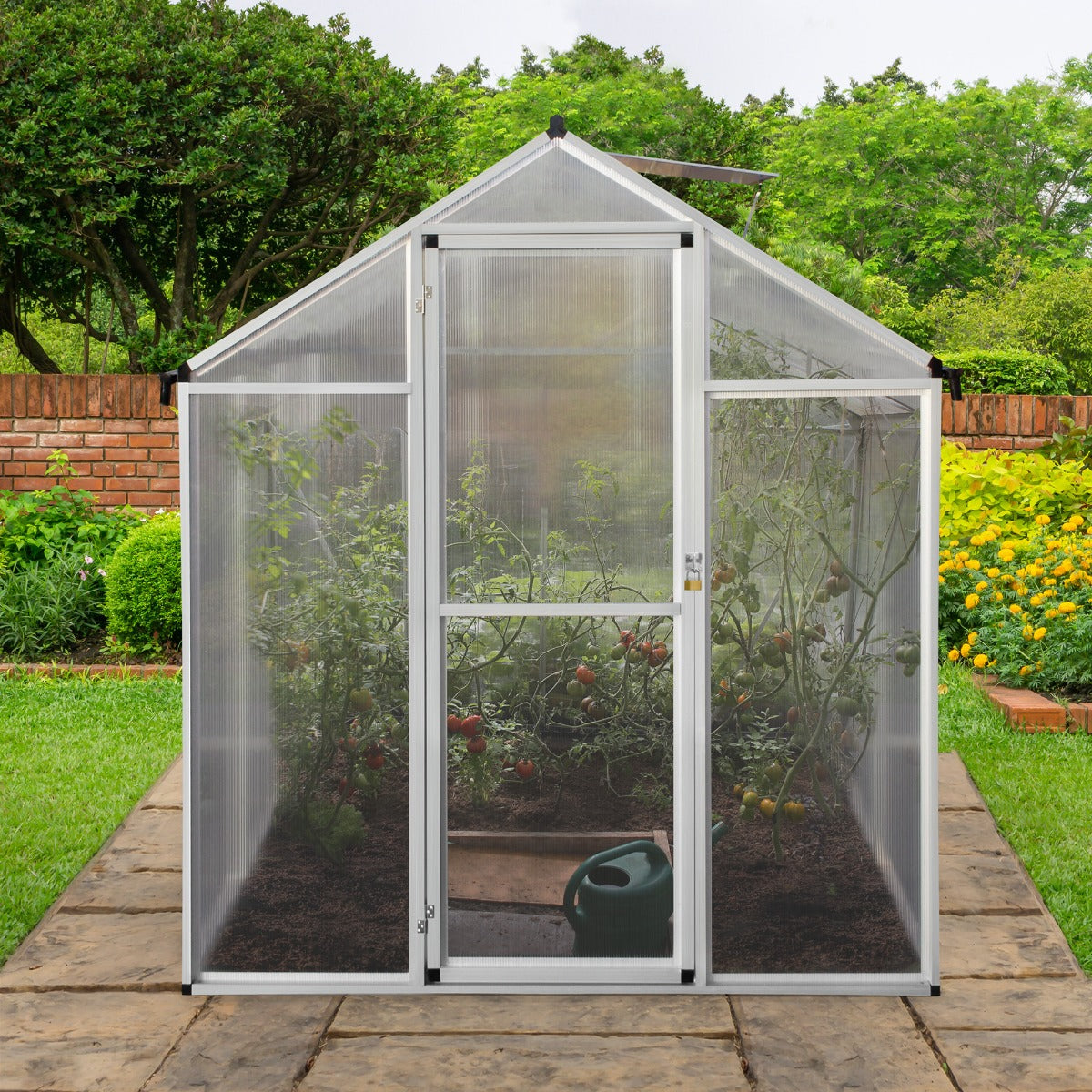 Polycarbonate Greenhouse 6ft x 6ft– Silver - Like New