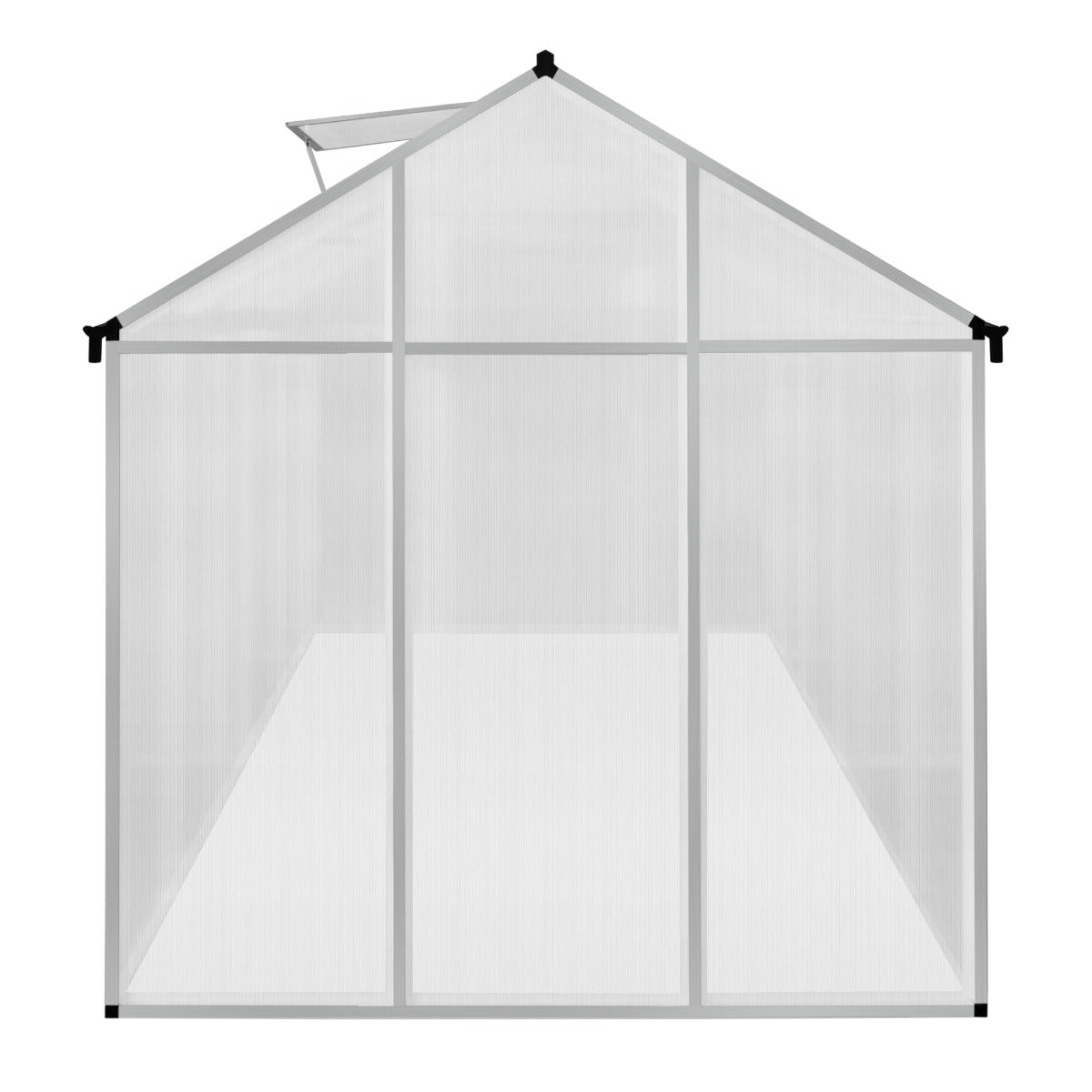 Polycarbonate Greenhouse 6ft x 10ft – Silver - Like New