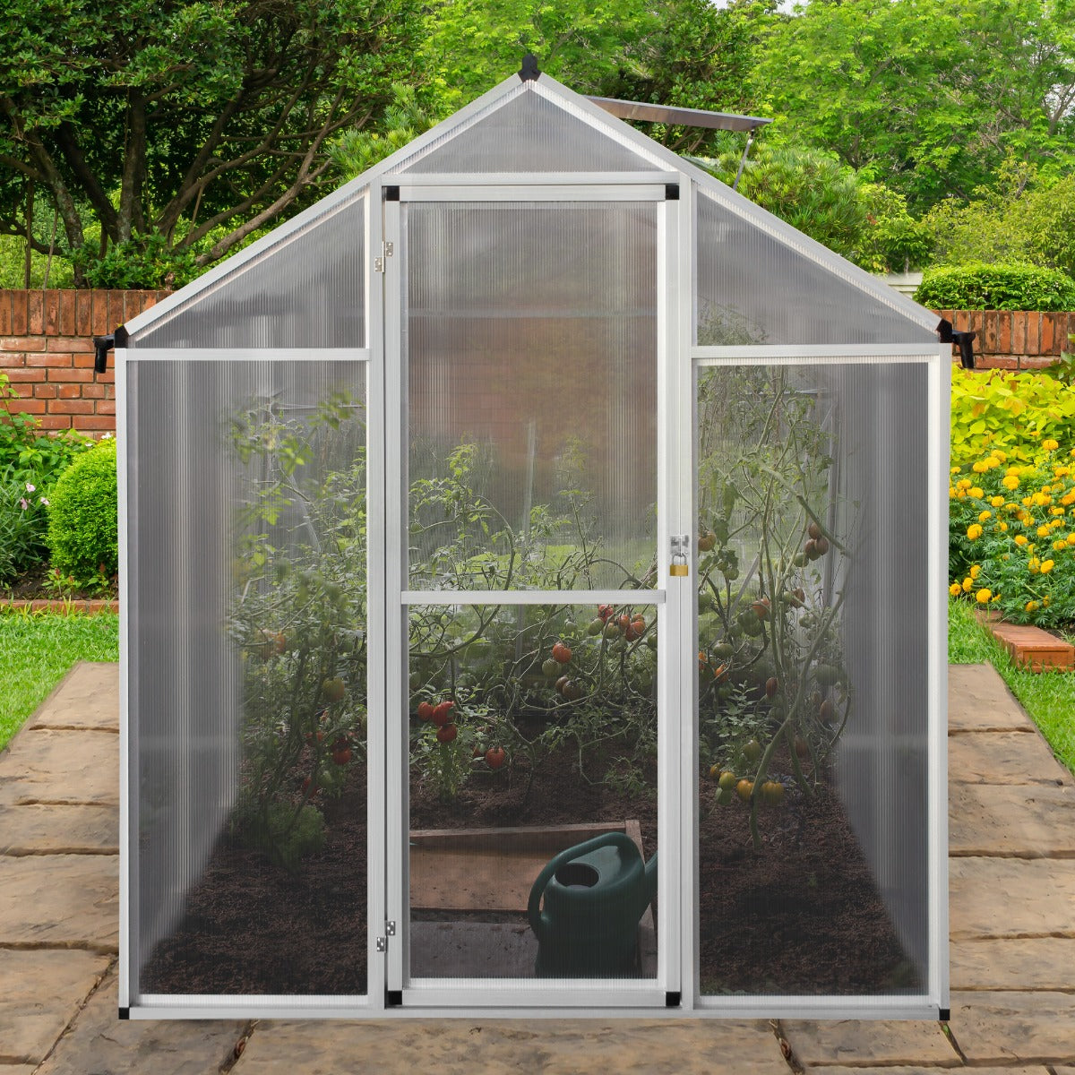 Polycarbonate Greenhouse 6ft x 10ft – Silver - Used - Very Good