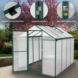 Polycarbonate Greenhouse 6ft x 8ft – Green - Like New