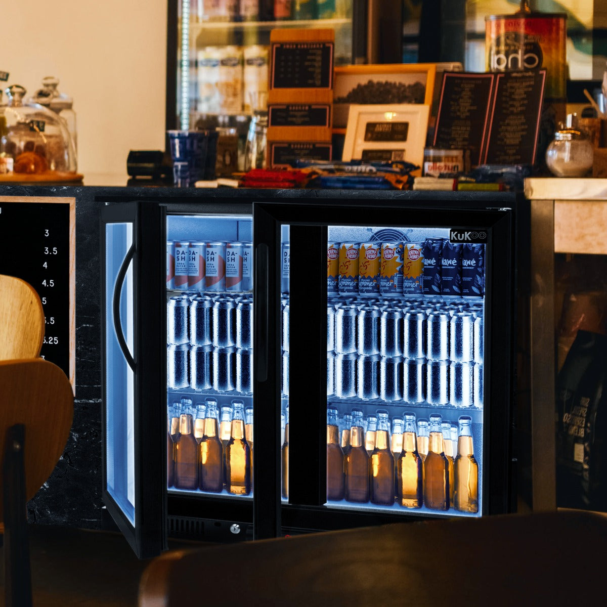 Back Bar Fridge Cooler - Hinged Double Door - Used - Acceptable