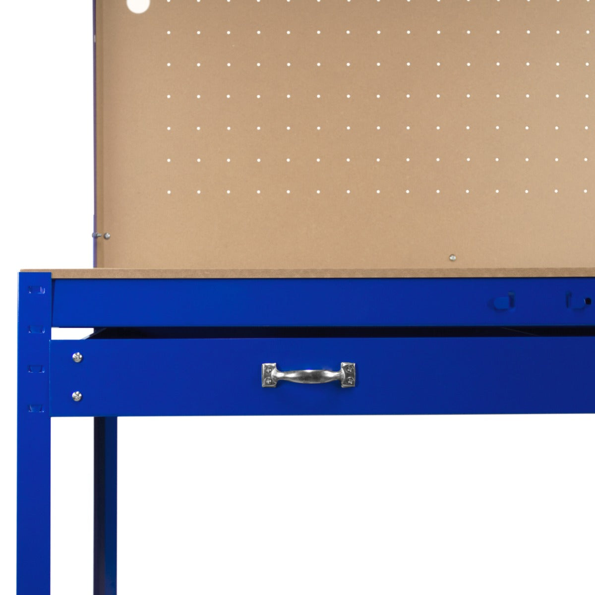 Workbench with Pegboard, Drawer & Light – Blue - Used - Acceptable