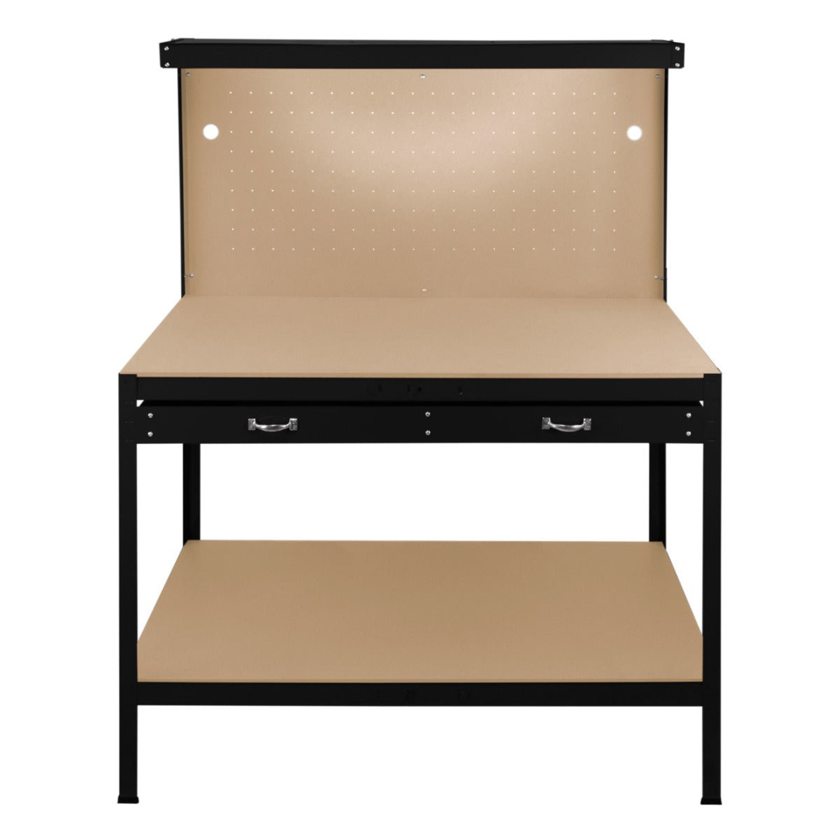 Workbench with Pegboard, Drawer & Light – Black - Used - Acceptable