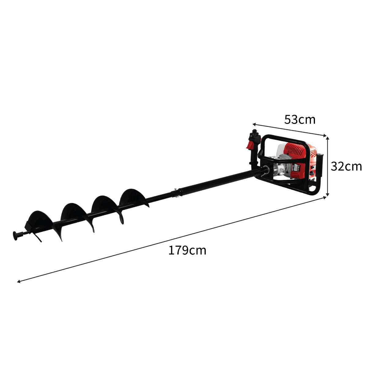 T-Mech Earth Auger & 4-Stroke Post Driver 120mm - Like New