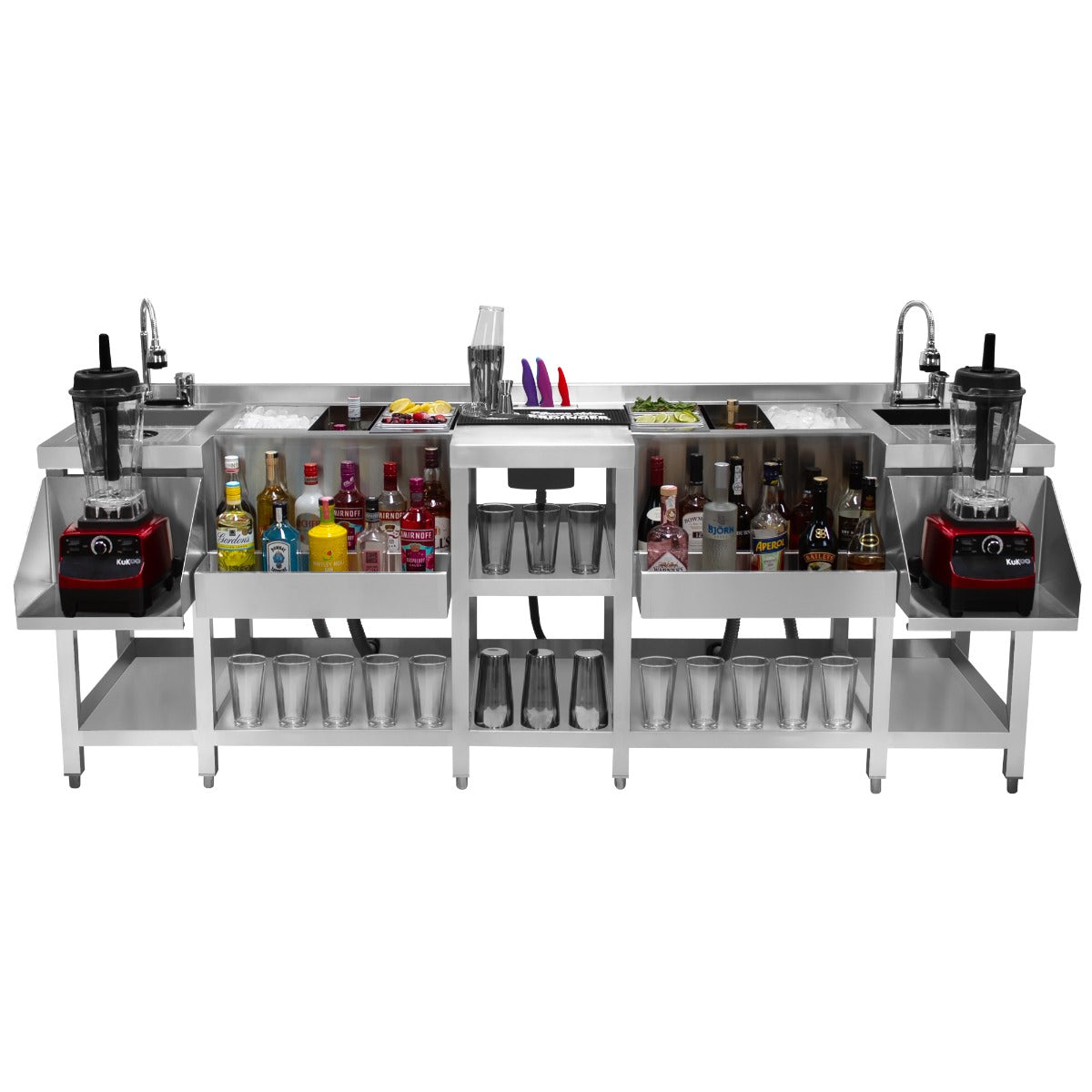 Compact Twin Cocktail Bar Station - Like New