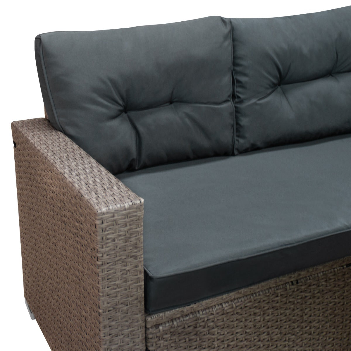 Rattan Corner Set - Grey - Used - Acceptable