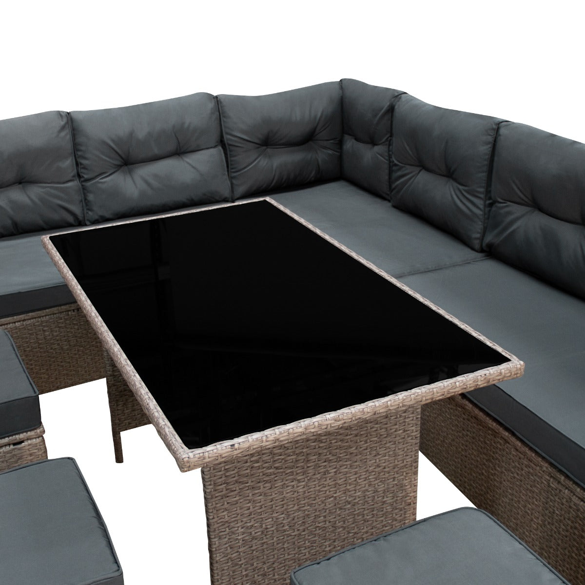 Rattan Corner Set - Grey - Used - Acceptable
