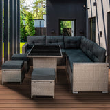 Rattan Corner Set - Grey - Used - Very Good