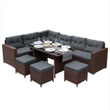 Rattan Corner Set - Brown - Used - Good