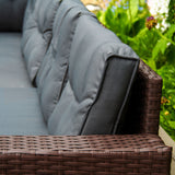 Rattan Corner Set - Brown - Like New