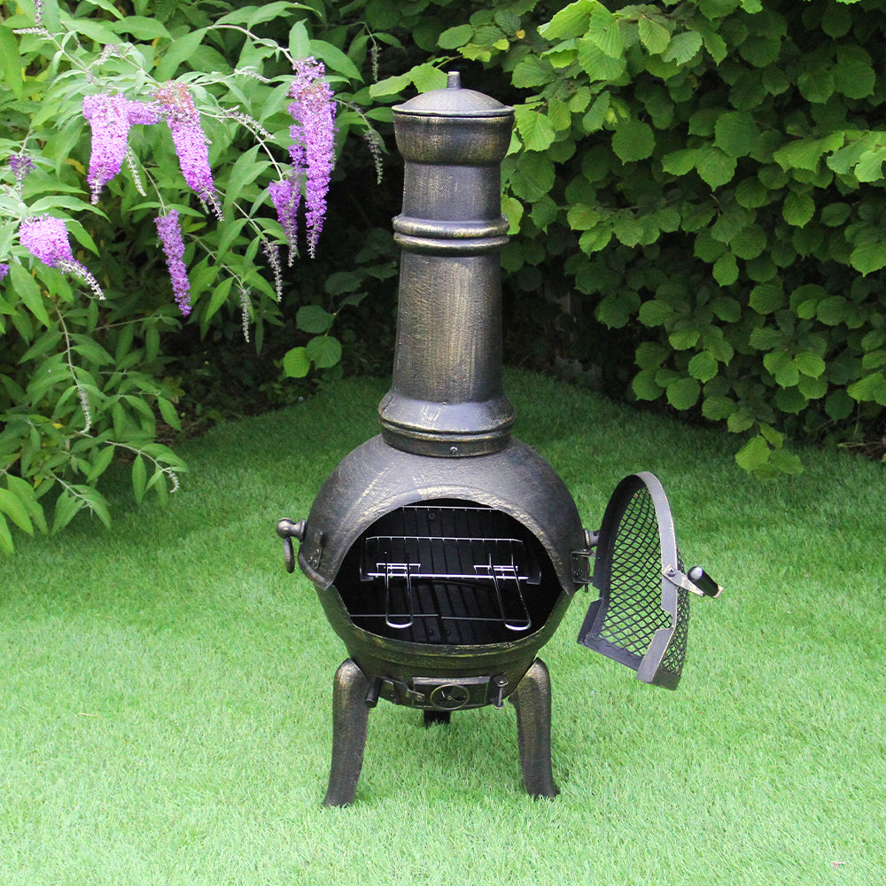 Cast Iron Chimenea & Union Jack Bunting - Used - Very Good