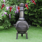 Cast Iron Chimenea & Union Jack Bunting - Used - Very Good