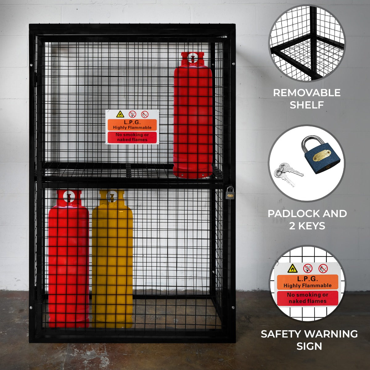 Gas Bottle Collapsible Mesh Cage – 184 x 116 x 57cm - Like New