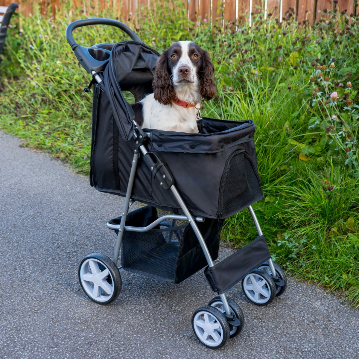 Pet Stroller with Rain Cover – Black - Like New