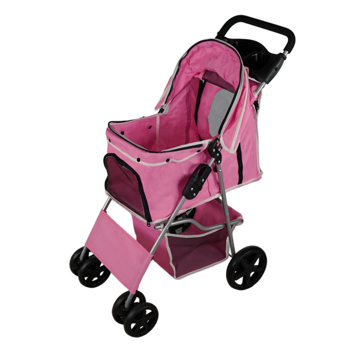 Pet Stroller with Rain Cover – Pink - Used - Acceptable