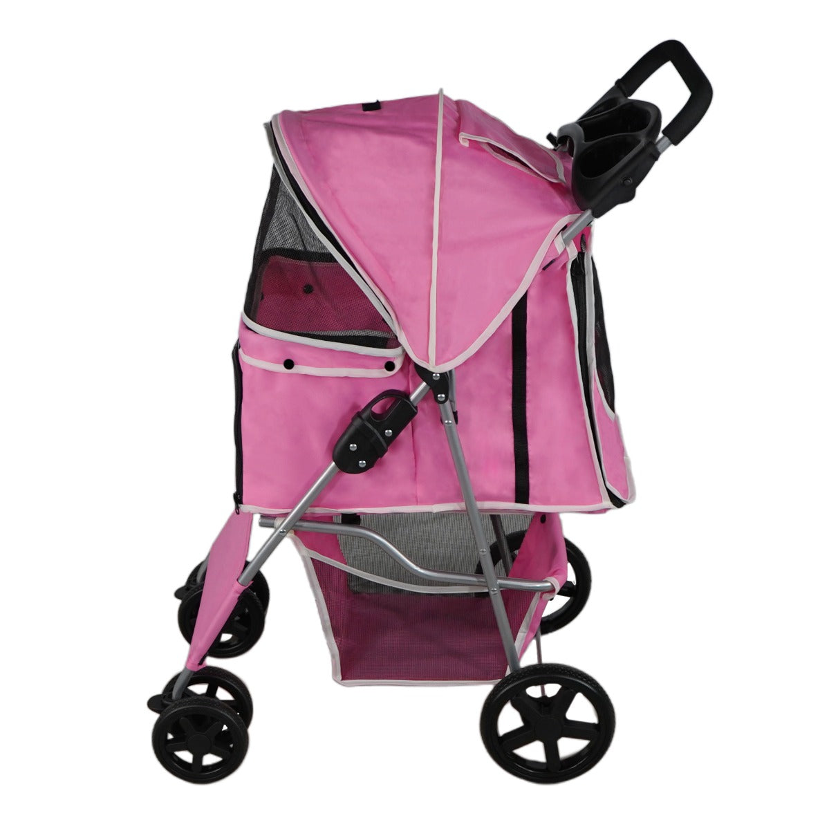 Pet Stroller with Rain Cover – Pink - Used - Acceptable