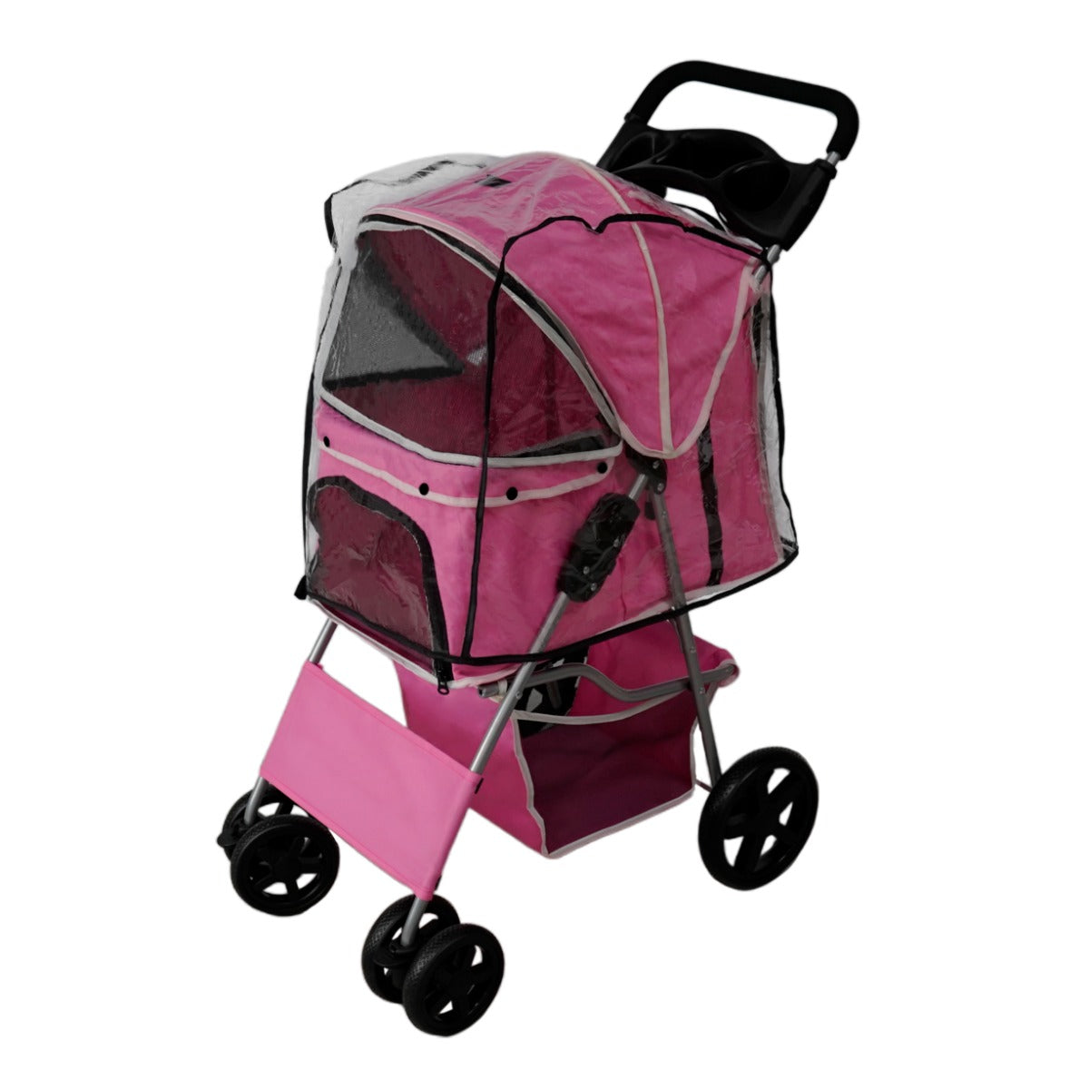 Pet Stroller with Rain Cover – Pink - Used - Acceptable