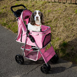 Pet Stroller with Rain Cover – Pink - Like New