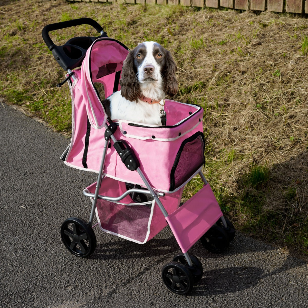 Pet Stroller with Rain Cover – Pink - Used - Very Good