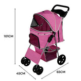 Pet Stroller with Rain Cover – Pink - Like New