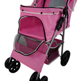 Pet Stroller with Rain Cover – Pink - Used - Acceptable