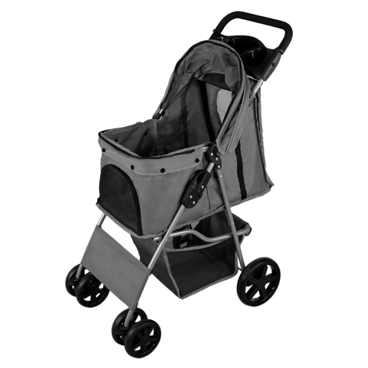 Pet Stroller with Rain Cover – Grey - Used - Very Good