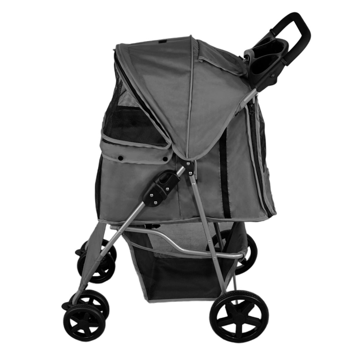 Pet Stroller with Rain Cover – Grey - Used - Very Good